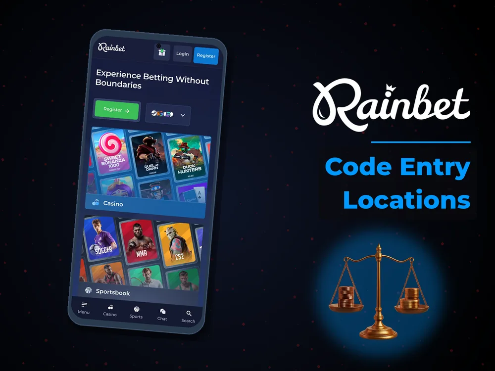 rainbet - Code Entry Locations